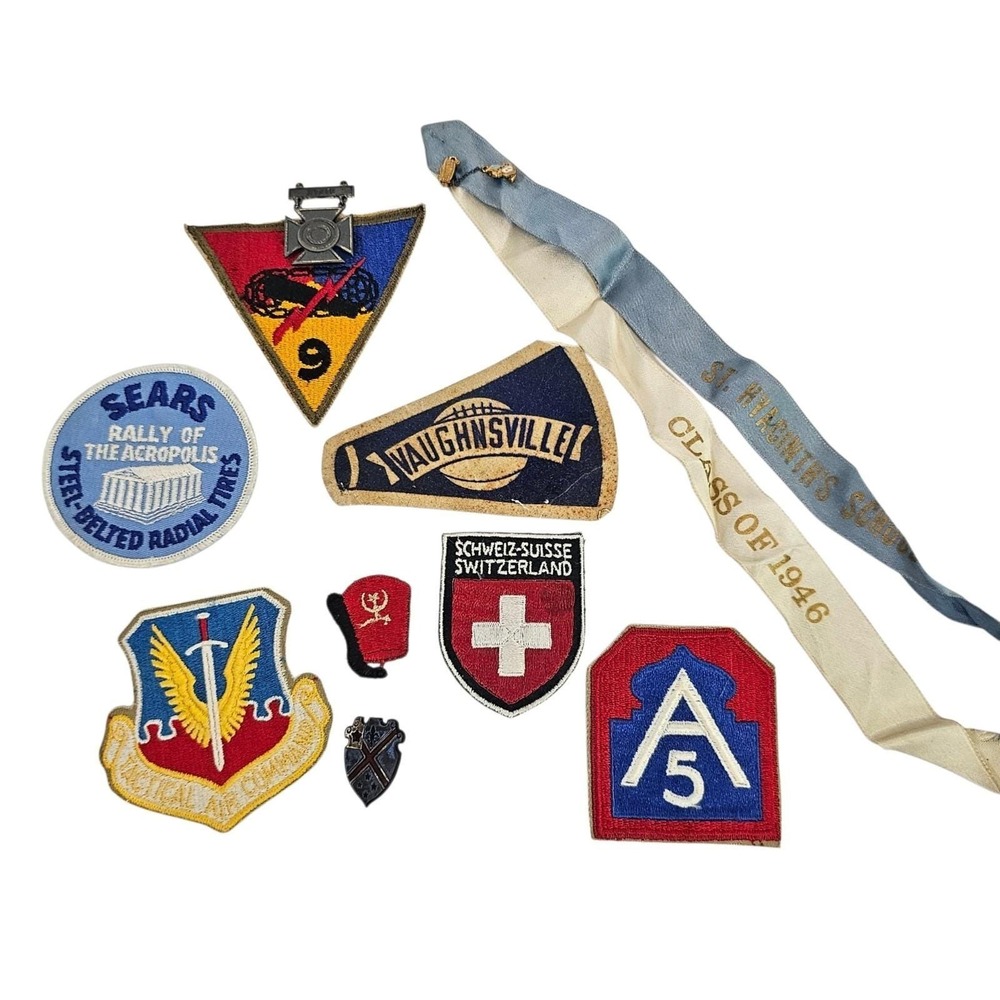 Lot Of Pins And Patches WW2 Military Class Sears Shriner Bundle 1940s 1960s 70s